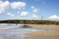 Lone kite surfer getting ready