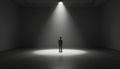 Lone man under spotlight Royalty Free Stock Photo