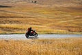 Lone Motorcycle Rider Royalty Free Stock Photo