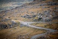 Motorcyclist descends Healy Pass in Ireland Royalty Free Stock Photo