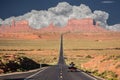 Long and winding road at Monument Valley  Arizona. Royalty Free Stock Photo