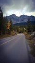 Lone mountain road watching the storm Royalty Free Stock Photo