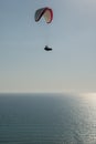 Lone paraglider over south Cyprus