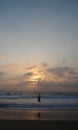 Lone patient fisherman waiting for fish to take bait Royalty Free Stock Photo