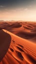 A lone person is walking across a desert. Generative AI image.