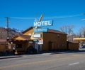 Lone Pine, CA, USA - February 9th, 2023 - Motel Mount Whitney sign