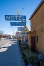 Lone Pine, CA, USA - February 9th, 2023 - Motel Mount Whitney sign