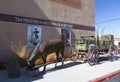 Museum of Western Film History Exterior with Vintage Horse Cart Replica in Lone Pine California