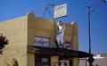 Horse symbol advertises a clothing and western wear store in Lone Pine, California.