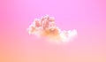 single pink sunset large cumulus cloud . nature 3D rendering