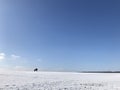 Lone rider on a black horse