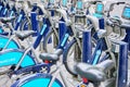 Barclays Rental Bikes Lined up at a Depot in London, England Royalty Free Stock Photo