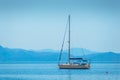 Lone sailing yacht