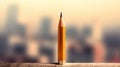 A lone sharpened pencil on a blurred background - Generative AI