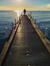Lone silhouette at the jetty Royalty Free Stock Photo
