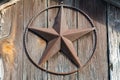 Lone Star sign on a wooden door in Texas