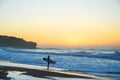 Lone surfer deciding