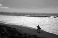 Lone Surfer New Brighton State Beach and Campground, Capitola, California Royalty Free Stock Photo