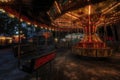 A Lone Swing Seat at a Dimly Lit Carousel Royalty Free Stock Photo