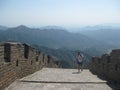 Lone tourist on Great Wall of China
