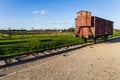 Lone train cab in the Auschwitz - Birkenau concentration camp. Oswiecim, Poland, 17 July 2022