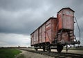 Lone train cab in concentration camp - (Auschwitz II), Poland,