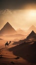 A lone traveler on a camel traverses a vast and arid desert landscape