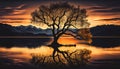 Lone tree sunrise Royalty Free Stock Photo