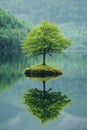Lone Tree Island Lake Royalty Free Stock Photo