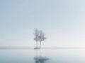 a lone tree in the middle of a lake Royalty Free Stock Photo