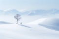 a lone tree in the snow Royalty Free Stock Photo