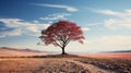 a lone tree stands in the middle of a barren landscape Royalty Free Stock Photo