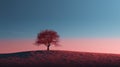 a lone tree on top of a hill at sunset Royalty Free Stock Photo