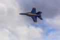 Lone U.S. Navy Blue Angels Flight Demonstration Team F-18 Hornet Royalty Free Stock Photo