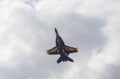 Lone U.S. Navy Blue Angels in a Vertical Climb F-18 Hornet Royalty Free Stock Photo