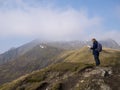 A lone walker heading to Blencathra, also known as Saddleback Royalty Free Stock Photo