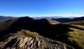 Lone walker on Hobcarton Crags Royalty Free Stock Photo