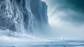 Lone Wanderer in the Icy Abyss./n Royalty Free Stock Photo