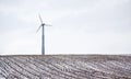 Lone windmill in farmers field Royalty Free Stock Photo