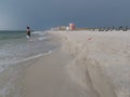 Lone women on white beach