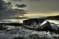 Lone wooden boat