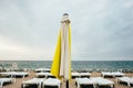 Lone yellow folded umbrella Royalty Free Stock Photo