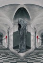 Loneliness - Hooded Figure in the castle