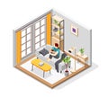 Loneliness Isometric Design Concept Royalty Free Stock Photo