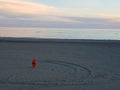 Loneliness of a lifeguard float on the beach