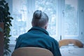 Loneliness lonely old woman window Royalty Free Stock Photo