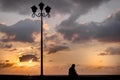 Loneliness Silhouette conceptual shot and sunset