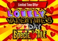 Loneliness at Valentine`s Day themed sale poster template.