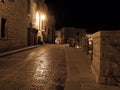 Lonely Alley by night. Giovinazzo. Apulia. Royalty Free Stock Photo