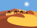 Lonely Arabic man with camels in the Sahara Desert Royalty Free Stock Photo